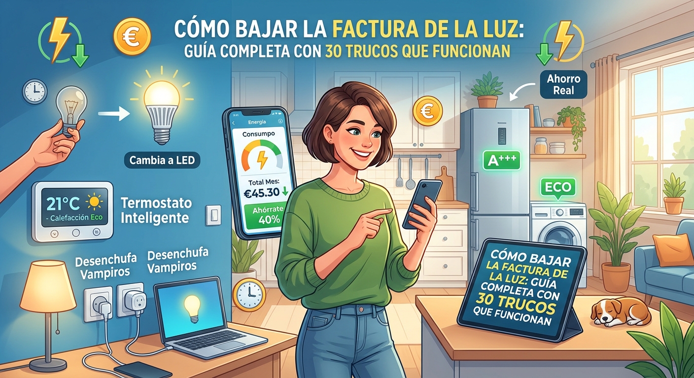 Cómo bajar la factura de la luz: guíacompleta con 30 trucos quefuncionan